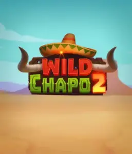 Experience the vibrant Mexican desert with the Wild Chapo 2 game by Relax Gaming, showcasing a whimsical bull wearing a sombrero amid a serene desert backdrop. This image conveys the fun and adventure of the game, perfect for fans of animated adventure slots, providing a entertaining gaming experience.