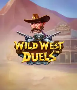  Dive into the daring world of "Wild West Duels" by Pragmatic Play, featuring a tough gunslinger ready for a showdown. The image features a resolute cowboy with crossed pistols, framed by a dusty Western town. His intense eyes and elaborate attire capture the essence of the Old West. The game's title is prominently featured in an ornate font, adding to the adventurous theme. 